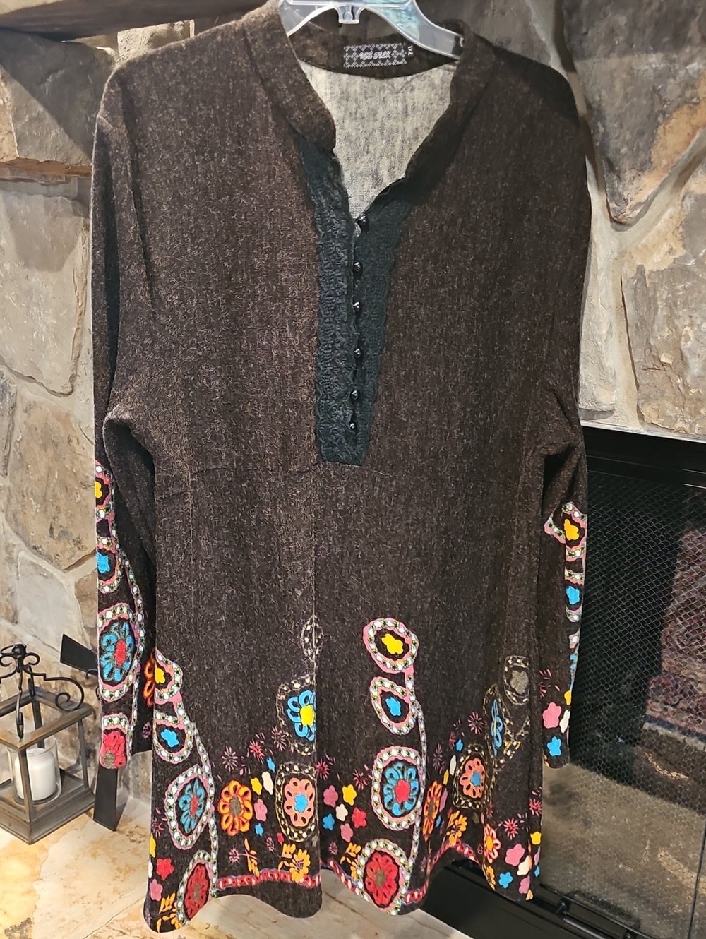 GUC Colorful Accent Brown Dress 2XL